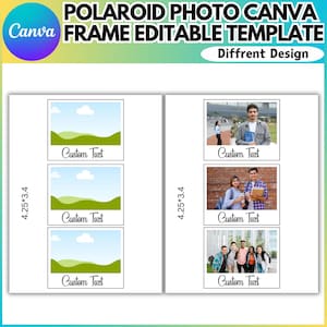 Instax Polaroid Photo Canva bearbeitbare Vorlage, Instax Rahmen, druckbares Polaroid-Foto Instax Photo, benutzerdefinierter Polaroid-Rahmen, Digitalfoto