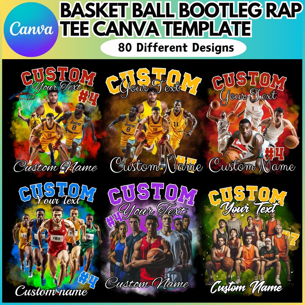 Peckshirt Custom Basketball Bootleg Canva Editable Template, Bootleg Rap Tee Canva Template, Canva Mascot Design, Canva T Shirt Design, Fill Your Own Design