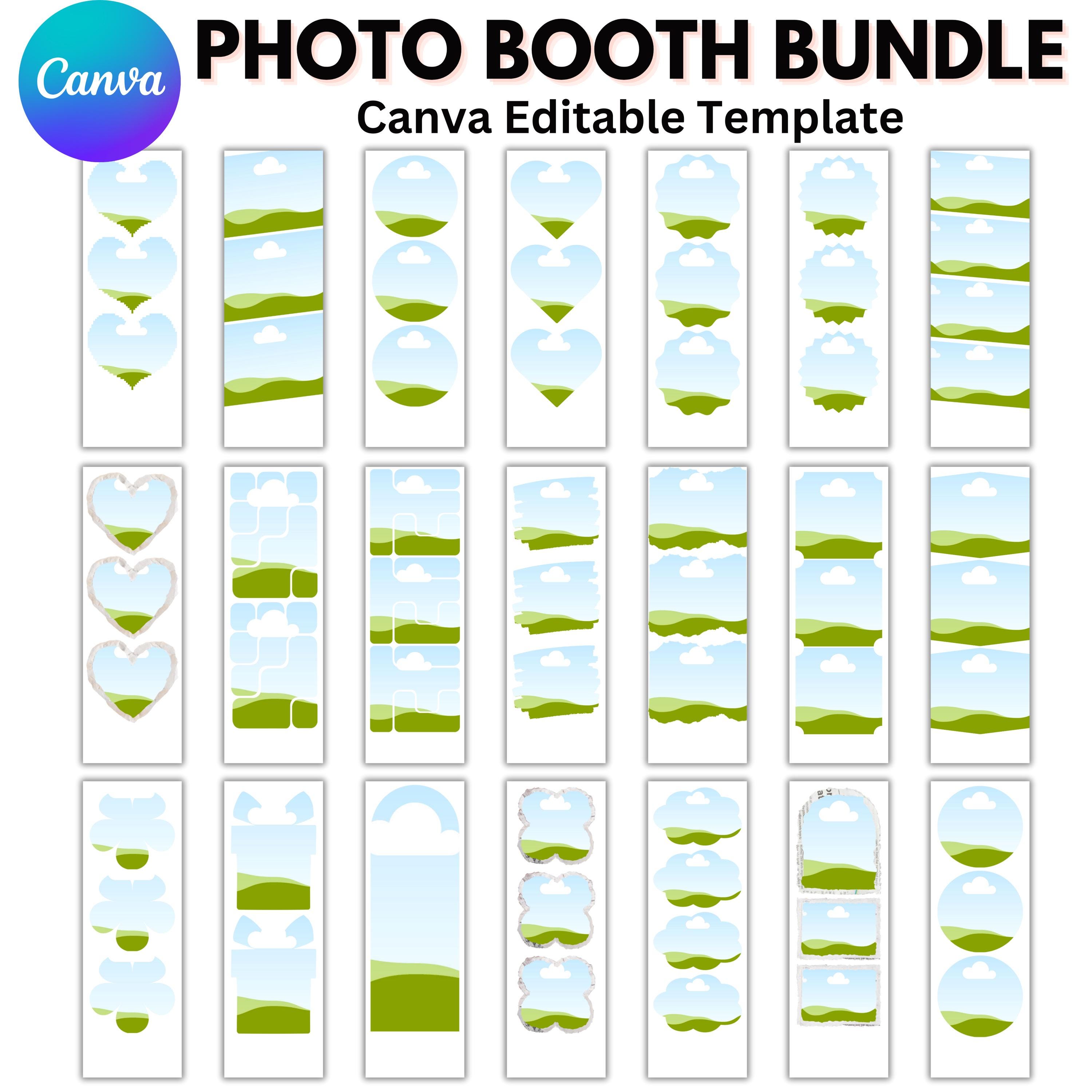 Photo Booth Template Bundle | Editable 6x4 Canva Frames | Printable ...