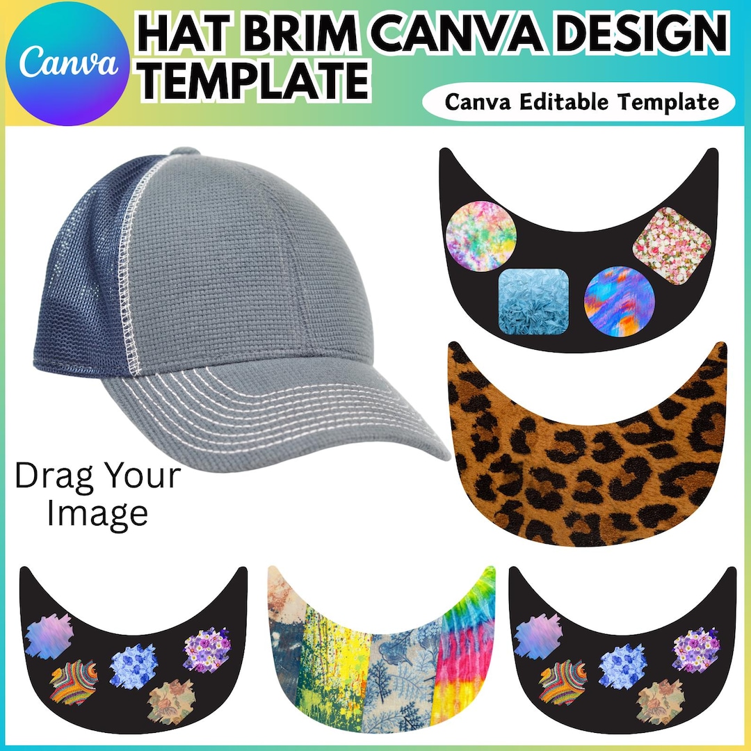 Hat Brim Canva Frame Editable Template, Canva Hat Brim Design ...
