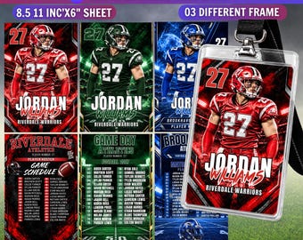 Football Team Roster  Lanyard ID Badge Canva Template, Editable Player Roster Card, Coach Lanyard ID Badge, Sports Team Template
