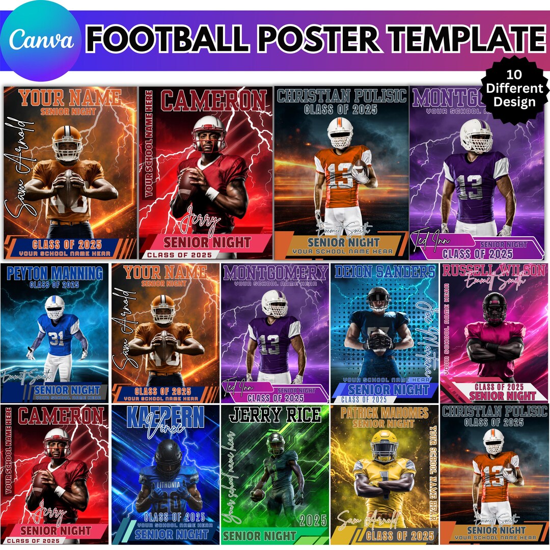 Football Poster Canva Template, Sports Background & Digital Backdrop ...