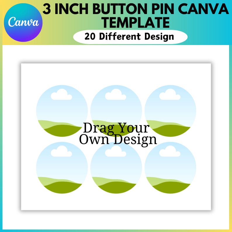 3 Inch Button Pin Canva Editable Template, Pin Button Template ...