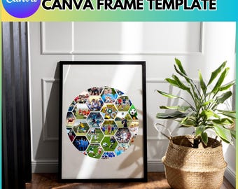 Soccer Photo Collage Canva Editable Template, Sports Photo Collage, Soccer Collage Template, Soccer Picture Collage, Canva Template