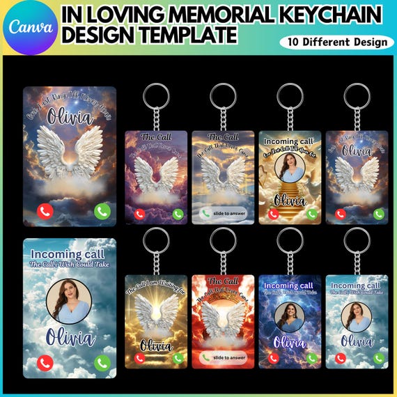 Personalised Memorial Mobile Phone Keyring " The Call I Wish I Could Make" GIFT | UK