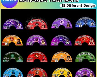 Graduation Clack Fan Canva Editable Template, Chinese Fan Template, Hand Fan Template, Printable, DIY, Canva Editable, Festival Hand Fan,