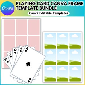 Poker Card Canva Editable Template, Play Card Canva Template, Editable Trading Card, Card Sublimation Designs, Blank Playing Cards Template