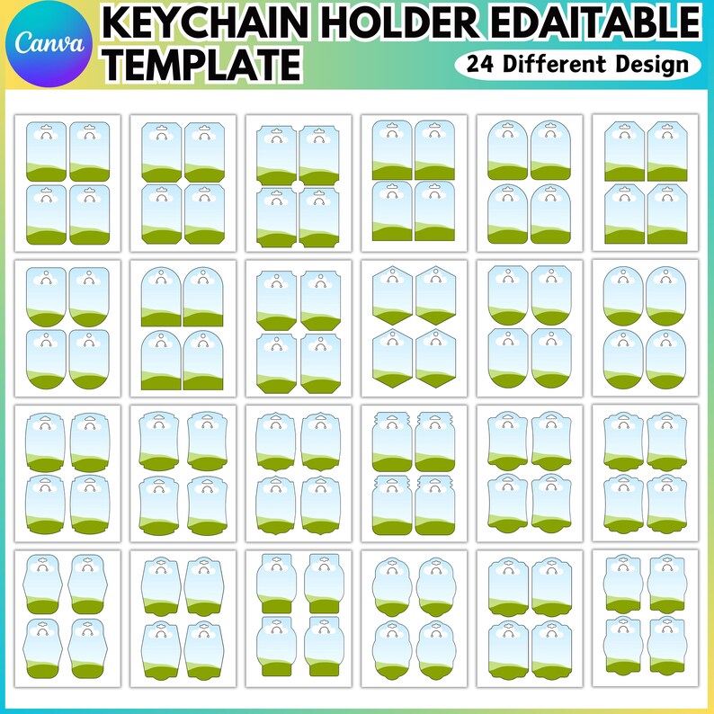 Keychain Frame Editable Keychain Display Card Canva Editable Template, Keychain Holder Template ...