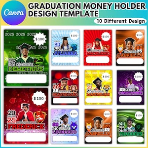 Graduierung Geldhalter Karte Canva bearbeitbare Vorlage, Geldgeschenkkartenhalter, Geldhalter, Canva Geldkartenhalter, digitaler Download