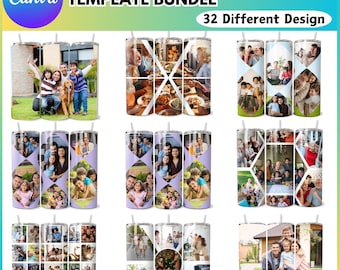 Foto's Canva bewerkbare sjabloon voor bekerlijsten, familiefotocollage, gedenklijst achtergrond, maak je eigen bekeromslag