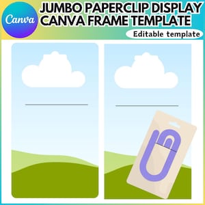 Jumbo Paperclip Display Card Canva Editable Template, Hanging Display card blanks, Jumbo Paperclip Display Card, Digital Download