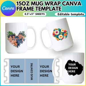 15oz Mug Canva Editable Mockup, 15oz Canva Editable Template, Coffee Mug Mockup, 15oz Mug Template, Mug Canva Mockup, Digital Download