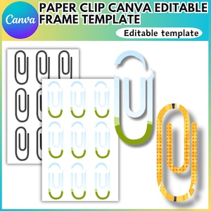 Plantilla editable de clip gigante de Canva, clip, marco de clip de Canva, sublimación de clip, clip digital para aperitivos, marcapáginas de clip