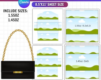 Chocolate Bar Purse Template, Candy Bar Wrapper Template, Editable Canva Favor Box, DIY Party Printable, Digital Download