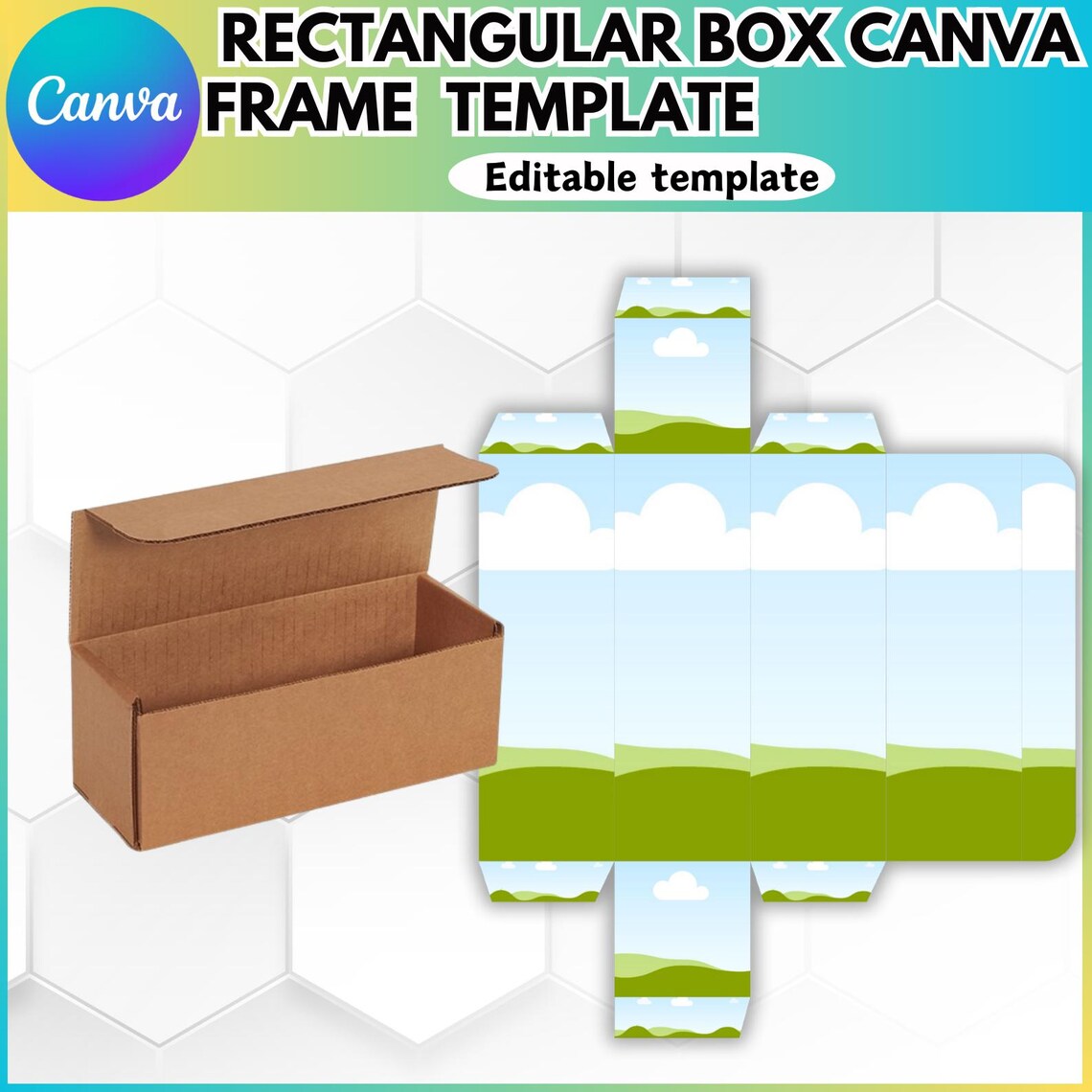 Rectangular Box With Canva Editable Template, Rectangle Box Svg Png ...