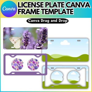 Car License Plate Canva Editable Template, Car License Plate Sublimation Template, Car License Frame Template, Canva License Plate