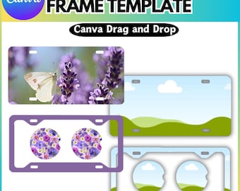 KfZ-Kennzeichen Canva bearbeitbare Vorlage, KfZ-Sublimationsvorlage, KfZ-Rahmenvorlage, Canva Lizenzschild
