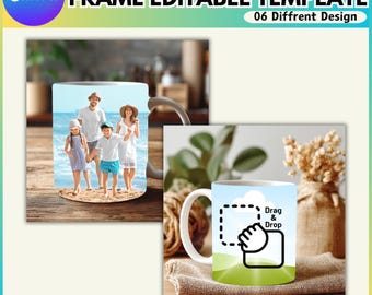 11 oz Mug Mockup Canva Editable Frame Mockups, Mug Mockup Bundle, Coffee Mug Mockups, Canva Frame Mockups. Digital Download