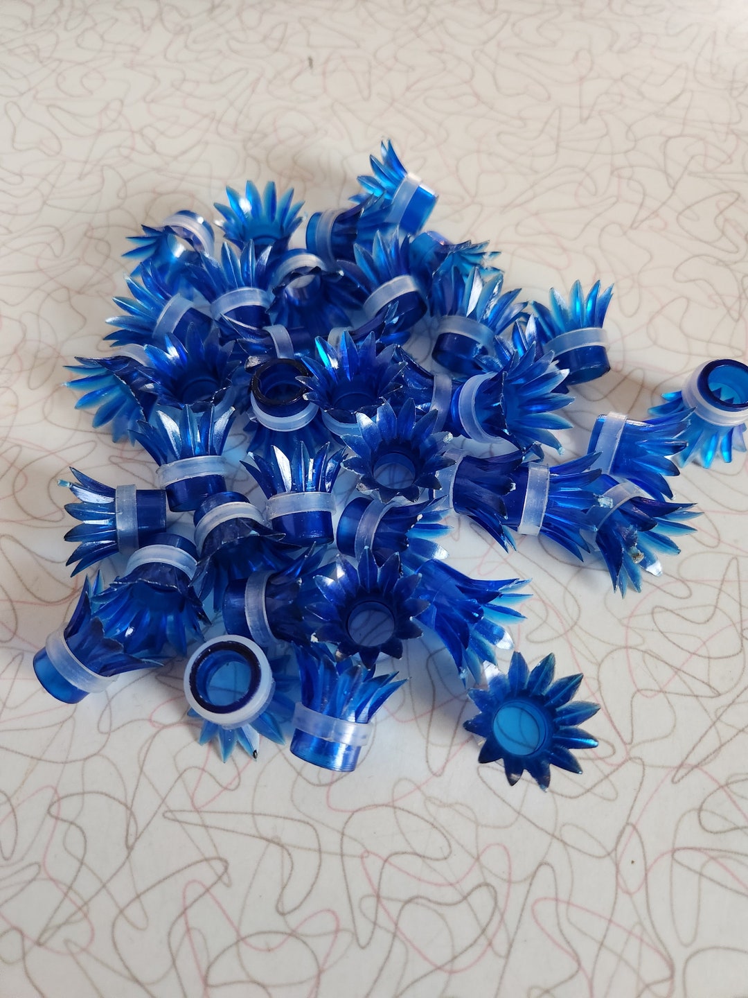 Vintage Christmas Light Reflectors, 39 Vintage Blue Light Reflectors