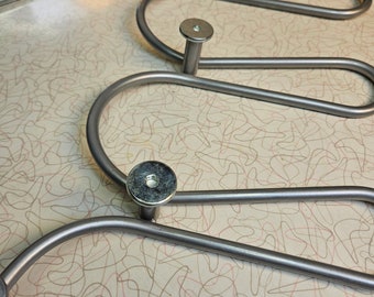 Ikea Logga Metal Wall Coat Rack With Three Knobs Metallic Silver Etsy Canada