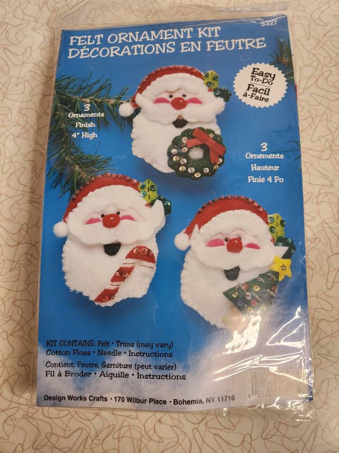 Vintage Christmas Craft Kit Felt and Sequin Christmas Vintage Ornaments