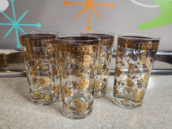 Vintage Barware Vintage Glassware Old Fashioned Glass Mixed Drink Glasses  Barware Happy Hour Bar Glasses 