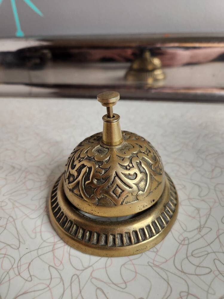 Brass Reception Bell Elegant Hotel Bell Table Bell Antique Home