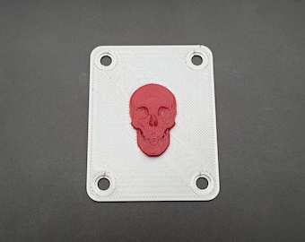 Guitar Parts - Neck Mounting Plate - SKULL & BONES - Custom Print - Assorted Colors