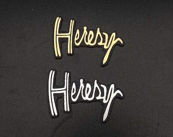 Set Heresy Style Speaker Logo Badge | Plastic Engraved Vintage Emblem | Audio Speaker Badge | Restoration Badge