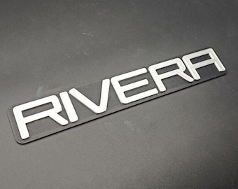 Rivera 3D logo silver color 204 mm - 8"