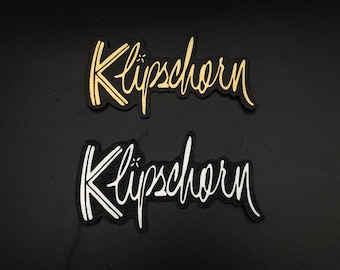Set Klipschorn Style Logo Badge | Vintage Speaker Emblem | Speaker Badge Replacement |  Speaker Logo | Audio Decor | Custom Size