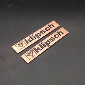 Set 2 pcs. Klipsch Copper Metal Logo (76mm) 3"