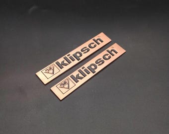 Set 2 pcs. Klipsch Copper Metal Logo (76mm) 3&quot;
