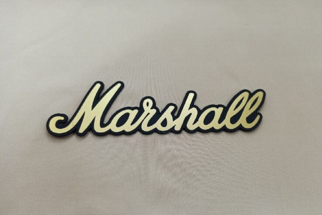 Marshall Logo on Amplifier in Gold Silver and White Etsy