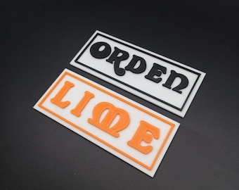 Unique Custom Badge in Orange Style \ Various colors and sizes
