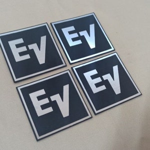 4PCS Electro - Voice square logo silver or gold color 50mm and 1.97&quot;