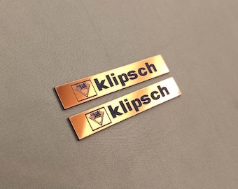 2 pcs. Klipsch plastic logo in copper 3' inch