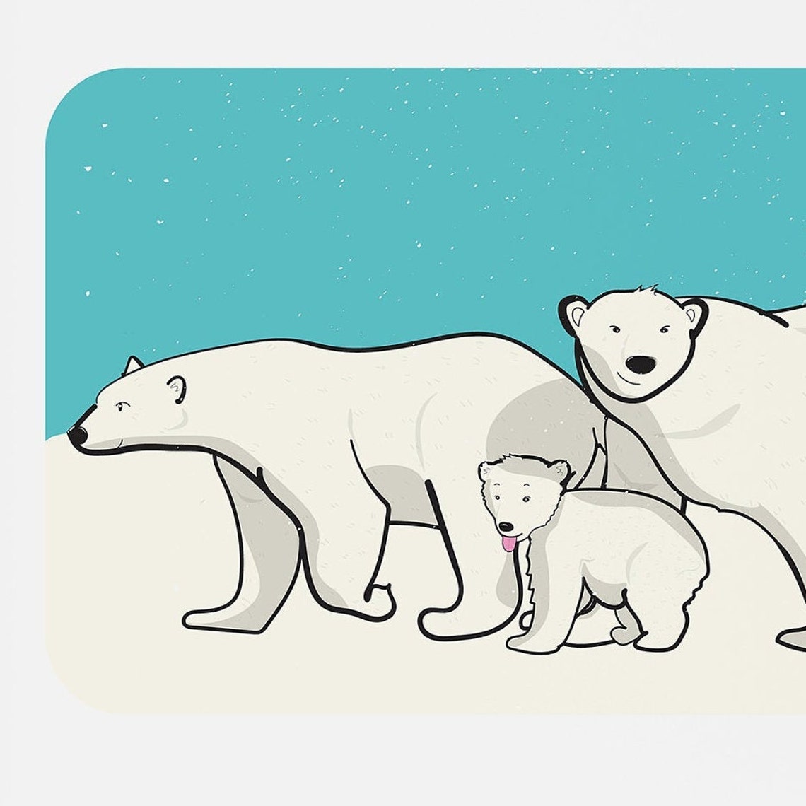 Polar Bears in the Snow Bear Print Arctic Print Polar Bear Etsy