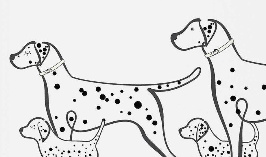 Dalmatian printable art Dalmatian Print Family print | Etsy