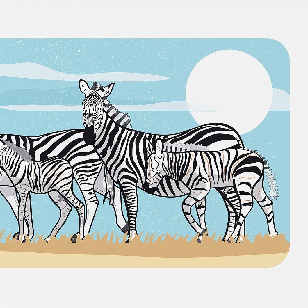 Zebra printable art Zebra Print Family print Nursery Animal | Etsy