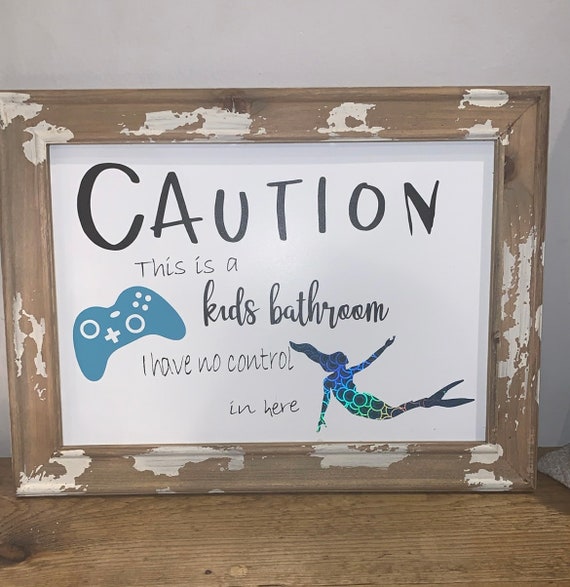 Signo de precaución ideal para el baño de niños | Etsy