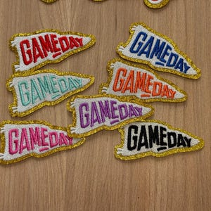 Colorful Game Day Flag Patch, Embroidered Game Day Flag Iron on Patch,Stadium Patch,Team Spirit Patch, DIY Hat Patch,