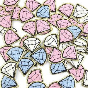Iron on Diamond Chenille Patch, ADHESIVE Diamond patch, chenille patch- Diamond chenille patch, Chenille Glitter Patch
