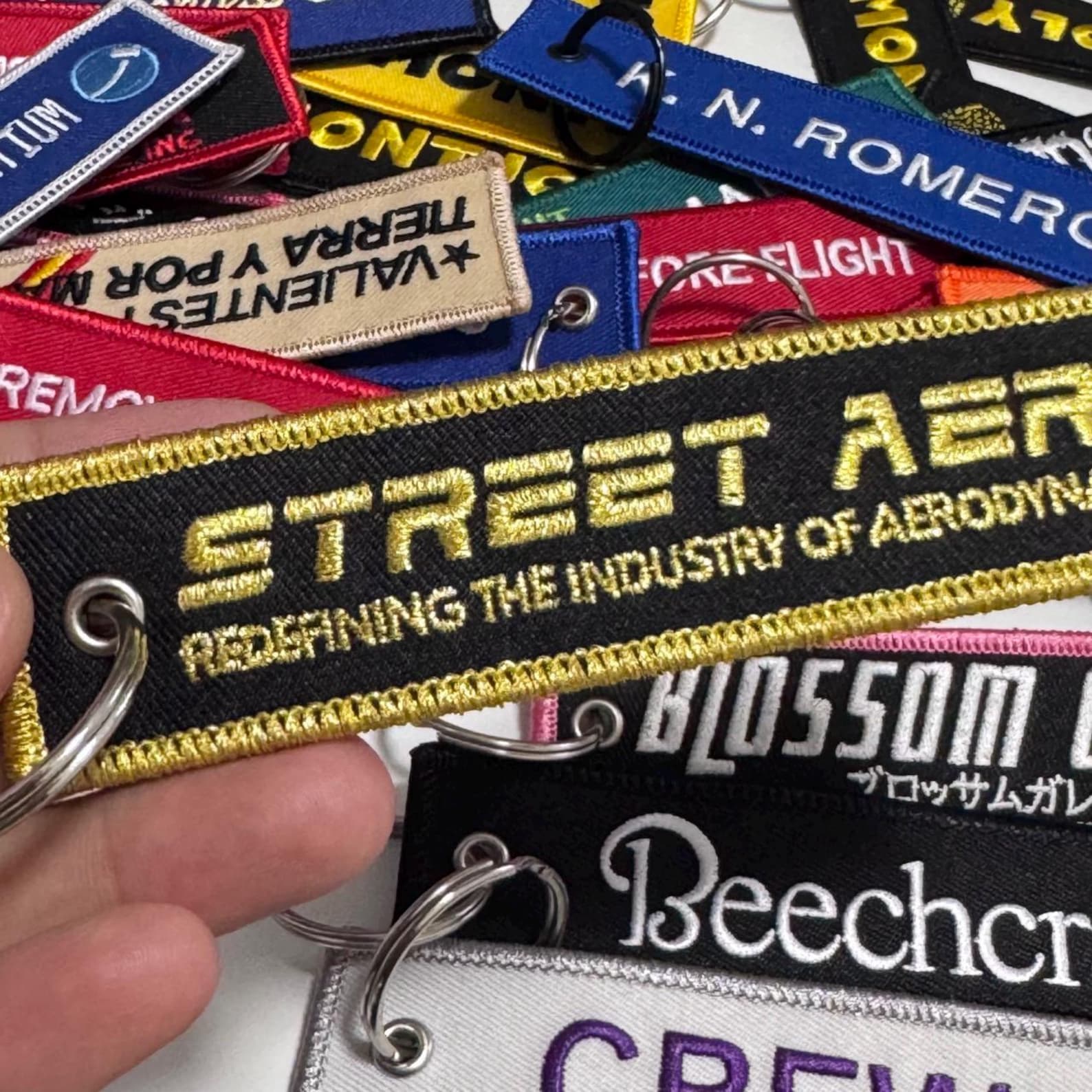 Personalized Embroidered Keychain, Custom Remove Before Flight Key ...