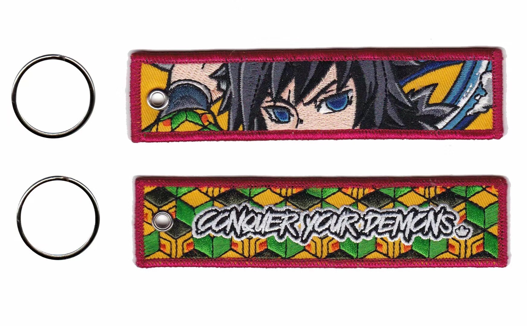 Anime keychain tag Custom embroidered keychain anime Etsy