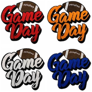 GameDay Iron On Patch, Chenille Football Patch, DIY Patch in Large and Premium Sports Ball Patch,