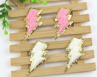 ADHESIVE Lighting Chenille patch gold rim chenille patch, cute patch, lovely chenille patch
