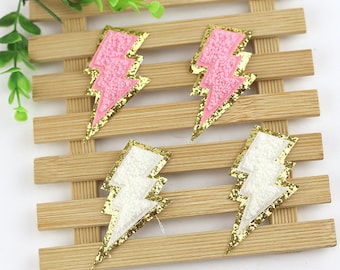 ADHESIVE Lighting Chenille patch gold rim chenille patch, cute patch, lovely chenille patch