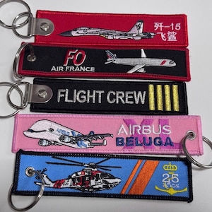 Personalized Embroidered Keychain, Custom Remove before flight key chain, Airline key chain, flight Key Tag, Name Jet Tags, Luggage Tags