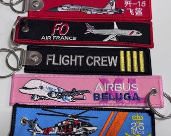Personalized Embroidered Keychain, Custom Remove before flight key chain, Airline key chain, flight Key Tag, Name Jet Tags, Luggage Tags
